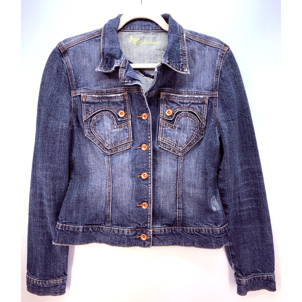 Denim Jean Jacket Sz XL Western Y2K Grunge Heartbreaker Rockabilly Cowgirl Era